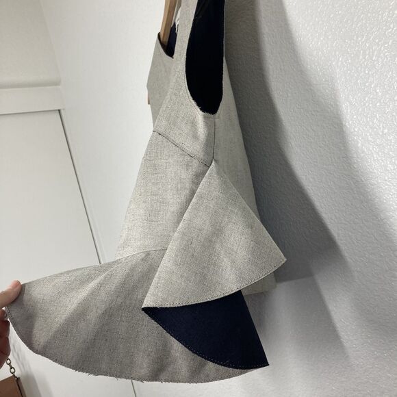 3.1 Phillip Lim Top Womens 4 Gray Peplum Sleeveless Modern Blouse Asymmetrical - Picture 5 of 16